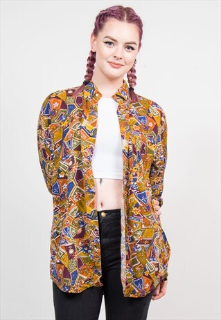 90'S MULTICOLOURED ABSTRACT OVERSIZE SHIRT