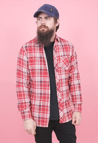 VINTAGE RED FLANNEL CHECK SHIRT /R10324