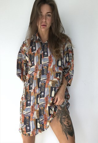 PATTERNED OVERSIZED RETRO VINTAGE UNISEX FESTIVAL SHIRT