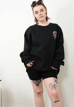 Vintage 00s Snake Print Sweatshirt Black Size XL 