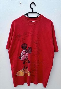 Vintage Mickey Mouse Disney red T-shirt XL 1990s