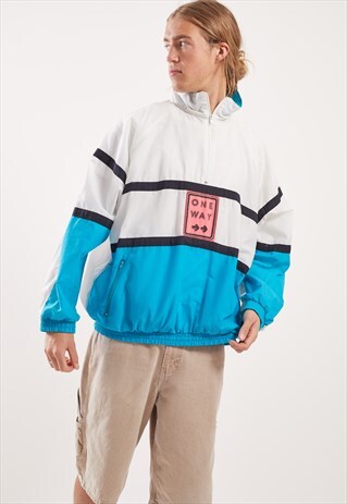 VINTAGE 1/4 ZIP PATTERNED FESTIVAL JACKET