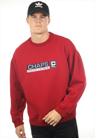 VINTAGE CHAPS RALPH LAUREN BIG LOGO SWEATSHIRT JUMPER