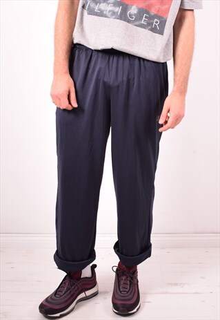 CHAMPION MENS VINTAGE TRACKSUIT TROUSERS LARGE NAVY BLUE 90S