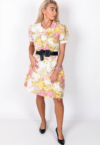 VINTAGE FLORAL PATTERNED DRESS ACD6
