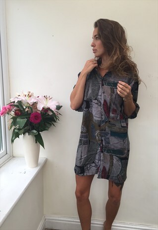 CRAZY PATTERN OVERSIZED UNISEX RETRO VINTAGE FESTIVAL SHIRT