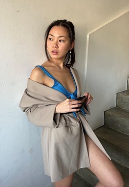 Reborn swim recycled aqwa bikini top in blue