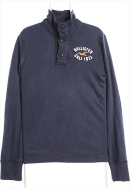 Vintage 90's Hollister Sweatshirt Quarter Button Navy