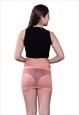 ORANGE HIGH WAIST NET TIGHT SHORT SHEER SHORT MINI SKIRT