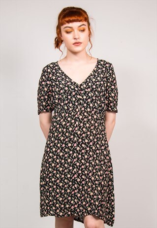 VINTAGE 90'S FLORAL PATTERN SUMMER DRESS