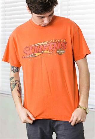 VINTAGE HARLEY-DAVIDSON STURGIS T-SHIRT LOGO L 8.1