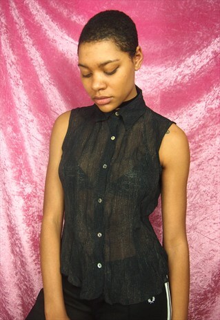 BLACK / BROWN SHEER TOP