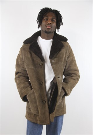 VINTAGE AMAZING SUEDE SHEEPSKIN WINTER COAT