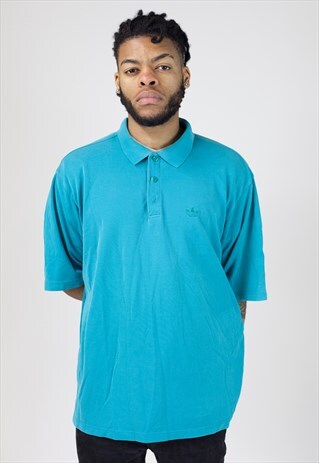 VINTAGE ADIDAS TURQUOISE POLO SHIRT