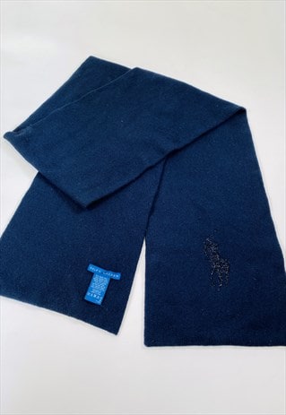 Vintage Ralph Lauren Embellished Merino Wool Black Scarf