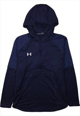 Vintage 90's Under Armour Hoodie Quater Zip Navy