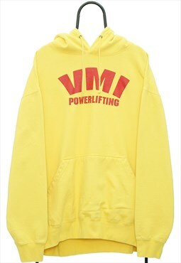 Vintage VMI Powerlifting Graphic Yellow Hoodie Womens