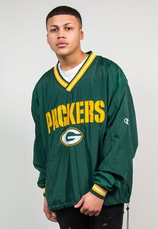 CHAMPION WINDBREAKER JACKET NFL GREEN BAY REVERSIBLE