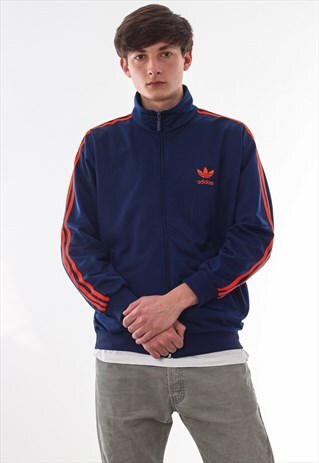 VINTAGE ADIDAS ORIGINALS TRACKSUIT TRACK TOP 90S NAVY BLUE