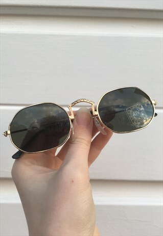 WOMENS VINTAGE FESTIVAL 80S STYLE BLACK OVAL SUNGLASSES