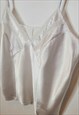 VINTAGE 80S RETRO LACE CAMI TOP WHITE