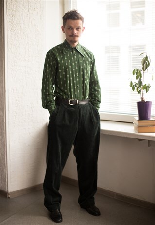 VINTAGE 90'S DARK GREEN CORDUROY TROUSERS