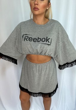 Reworked Reebok Croptop and skirt coordinate 