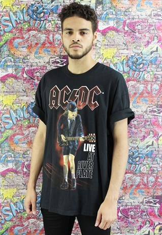 RETRO AC/DC BAND T-SHIRT. UNISEX.
