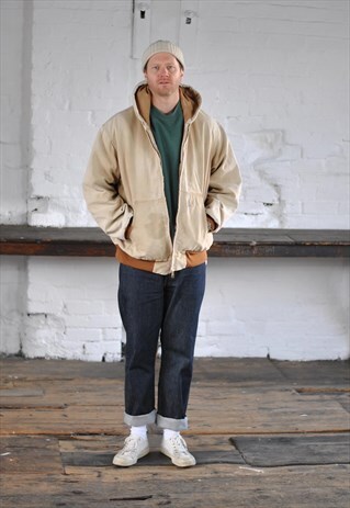 90S CARHARTT HOODED BOMBER CHORE JACKET