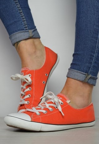 VINTAGE 90S CONVERSE ORANGE DAINTY OX SHOES GRUNGE RETRO