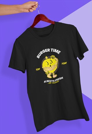 BURGER TIME BLACK T-SHIRT TSHIRT TEE