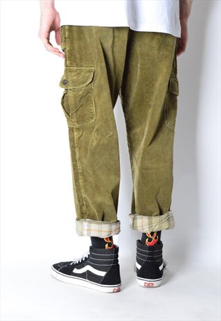 VINTAGE 60S KHAKI CORDUROY POCKET PANTS