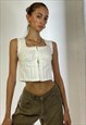 WHITE BRODERIE ANGLAISE HOOK AND EYE CROP CAMI TOP PRAIRIE
