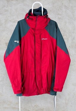 Berghaus Gore-Tex XCR Jacket Red Grey Waterproof Nylon XL