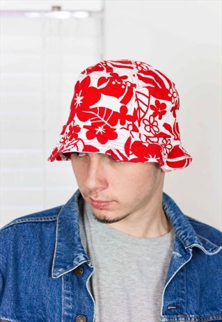 VINTAGE FLORAL BUCKET HAT 90S ONE SIZE 2.3