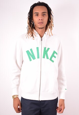 NIKE MENS VINTAGE HOODIE JACKET LARGE WHITE 90S