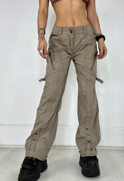Vintage Y2k Trousers Cargo Pants Khaki Army Grunge 90s 