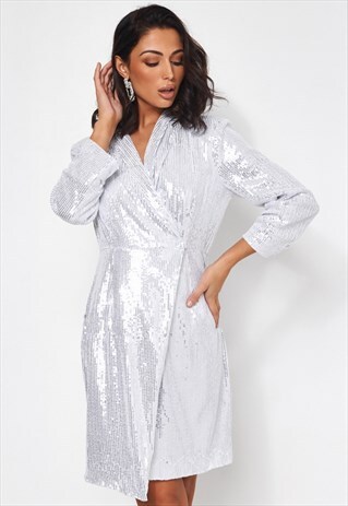 INDIE SILVER SEQUIN DRESS