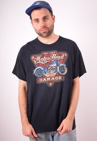 HARLEY DAVIDSON MENS VINTAGE T-SHIRT TOP XL BLACK 90S