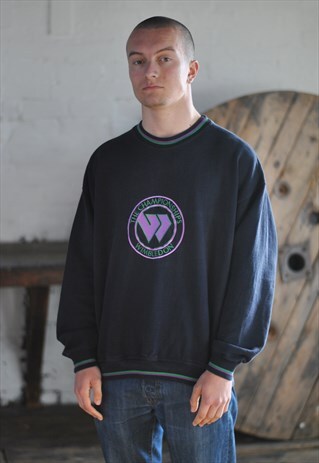 90S WIMBLEDON BIG LOGO EMBROIDERED SWEATSHIRT