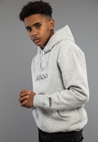 PINNA EMBROIDERED HOODIE - MARL GREY