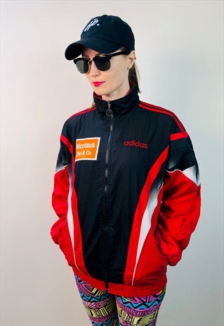 RED VINTAGE 90S ADIDAS GERMANY SOCCER JACKET