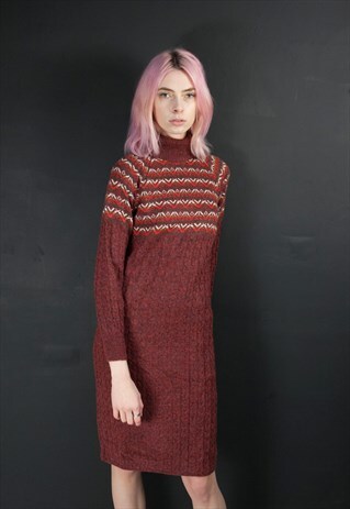 BURGUNDY JUMPER DRESS