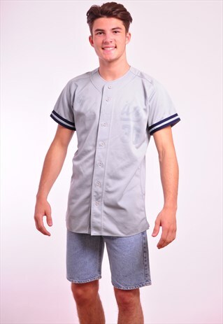 VINTAGE GREY BASEBALL JERSEY