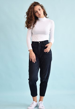 90'S RETRO HIGH WAIST SHORT CUT DENIM JEANS