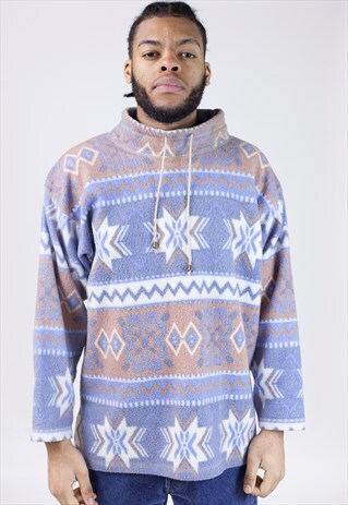 VINTAGE COLOURFUL PATTERNED FLEECE