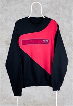 Vintage Reworked Quiksilver Sweatshirt Red Black XL