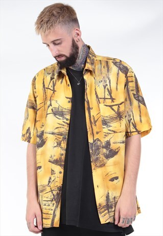 VINTAGE ABSTRACT PRINT 90S SHIRT