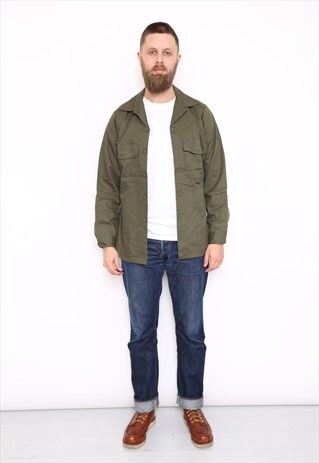 VINTAGE OG-507 MILITARY GREEN OVERSHIRT JACKET
