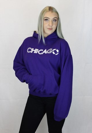VINTAGE CHICAGO HOODIE IN PURPLE